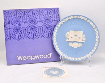 1974年製ヴィンテージ ウェッジウッド クリスマスプレート、国会議事堂