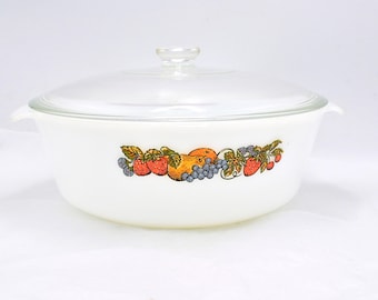 Vintage Anchor Hocking Auflaufform: Fire King Erntegemüse, 3 Quart