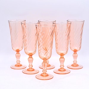 Set mit 6 Arcoroc Luminarc Rosaline Pink Champagner Gläsern