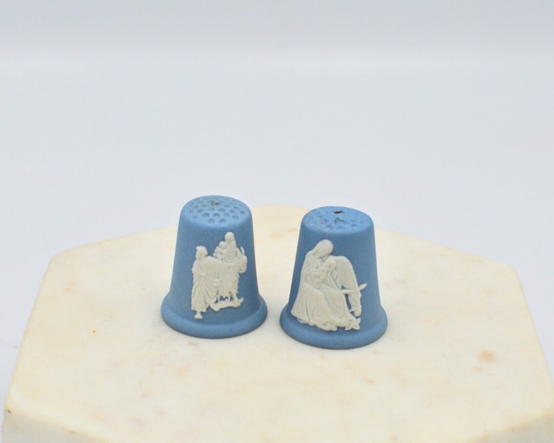 Wedgwood Jasperware Christmas Thimbles Vintage 1990 Vintage Collectable