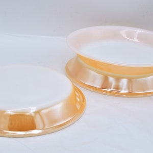 Vintage Fire King Lusterware Pie Dish: 1960s Peach Glass, 9 inch