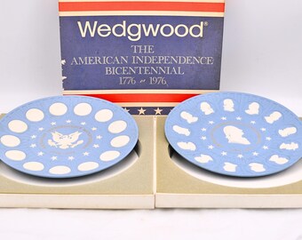 Vintage Wedgwood Jasperware Teller: Amerikanisches zweihundertjähriges Sammlerpaar (boxed)
