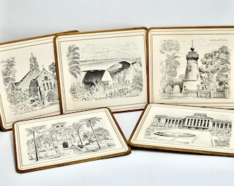 Pimpernel Brisbane Australia Cork Placemats - Cedric Emanuel Australian Drawings
