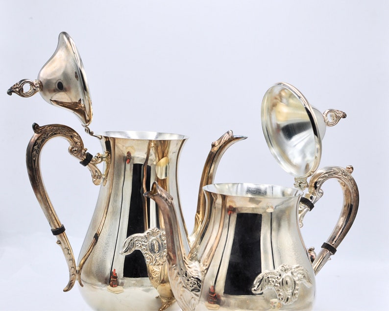 Viners Silverplate Tea, Coffee, Milk and Sugar Set Silver Plate Tea and