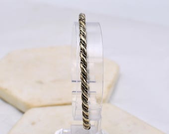 Vintage Sterling Silver Twist Bangle Bracelet - Stackable 925