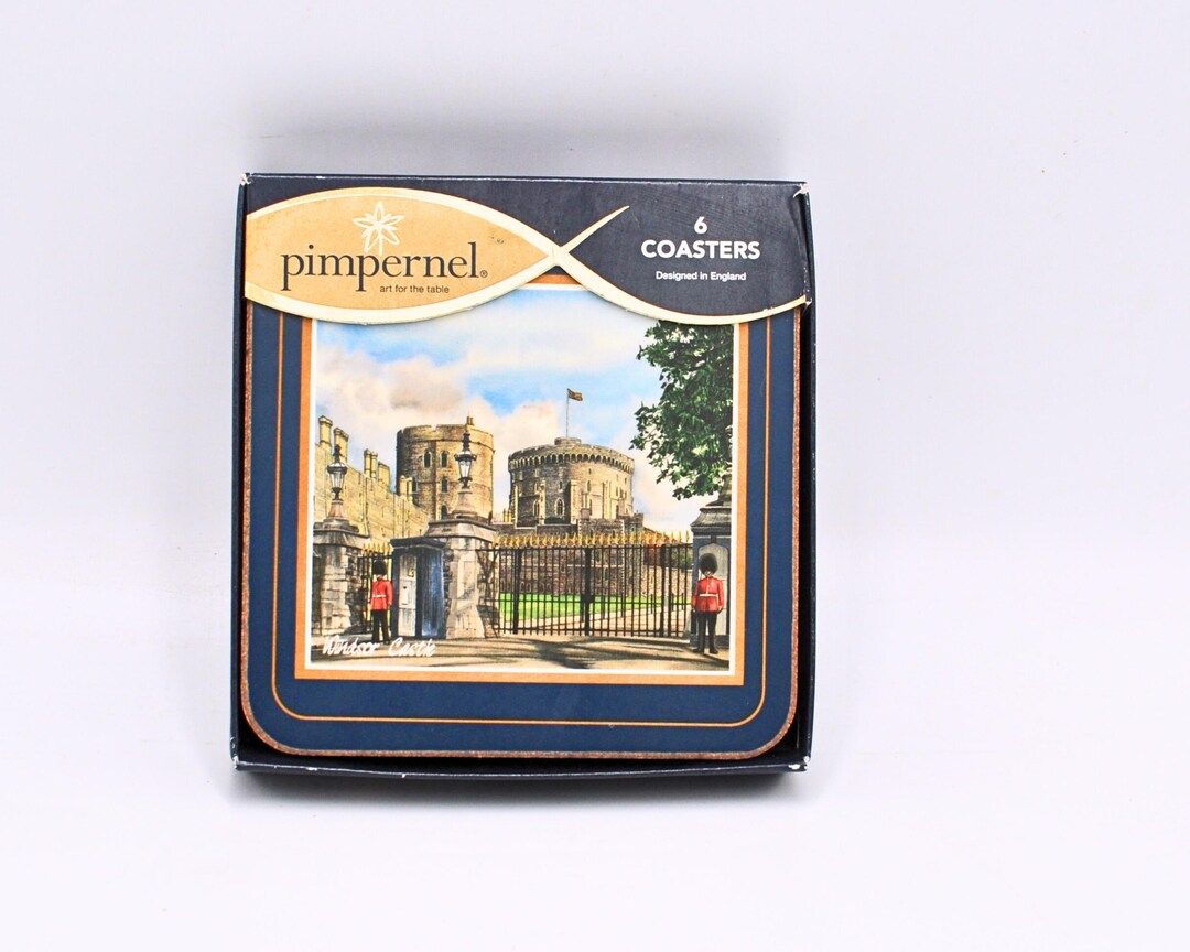 Pimpernel British Castles Coasters - Acrylic Drinks Coasters - Boxed ...