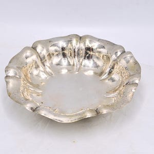 Vintage Silver Bowl - Continental 800 Silver Bowl With Tulip Wave Edge - Italian Silver Bowl