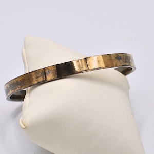 Vintage 9ct Silver Lined Gold Bronze Coloured Arm Cuff Bangle