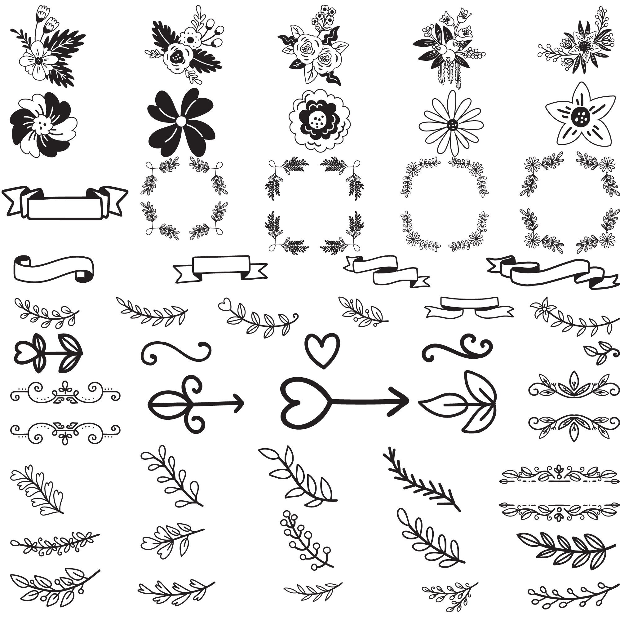 Floral Svg, Floral Svg Bundle, Flower Svg Bundle, Flowers Bundle SVG