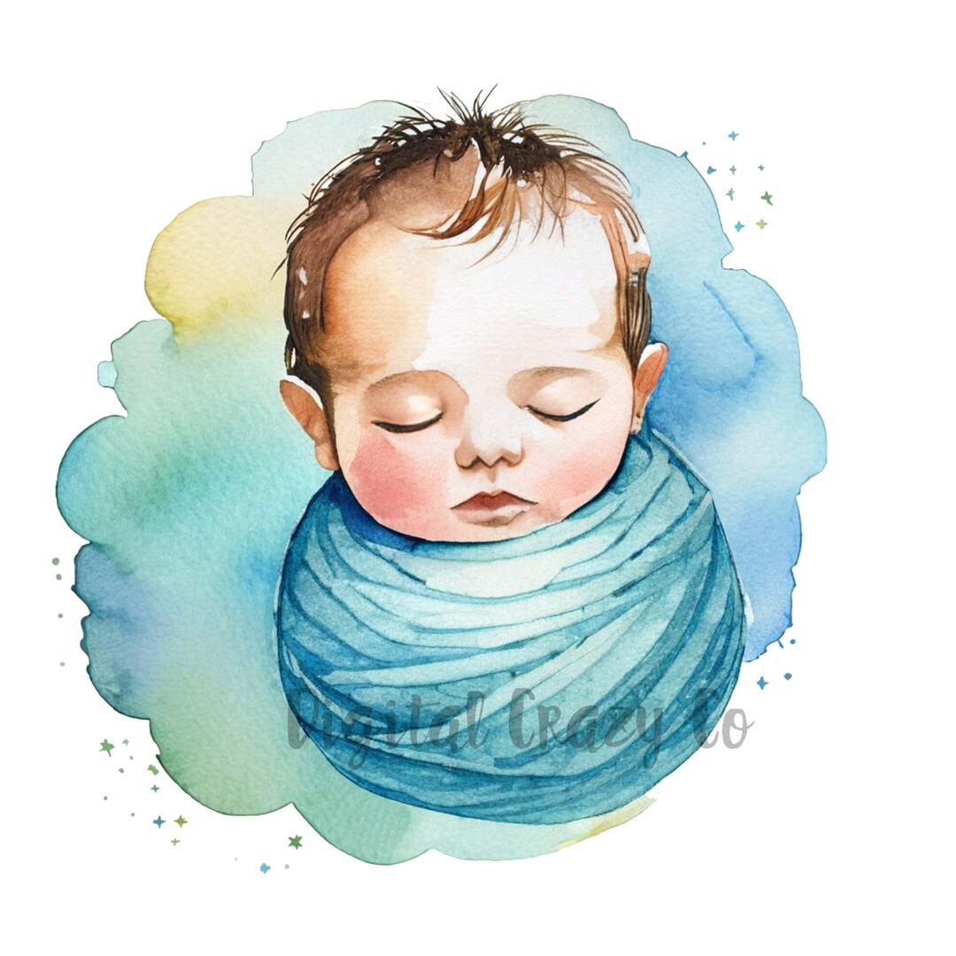 Newborn Baby Shower Clipart Watercolor Clipart Cute Farm Clip Etsy