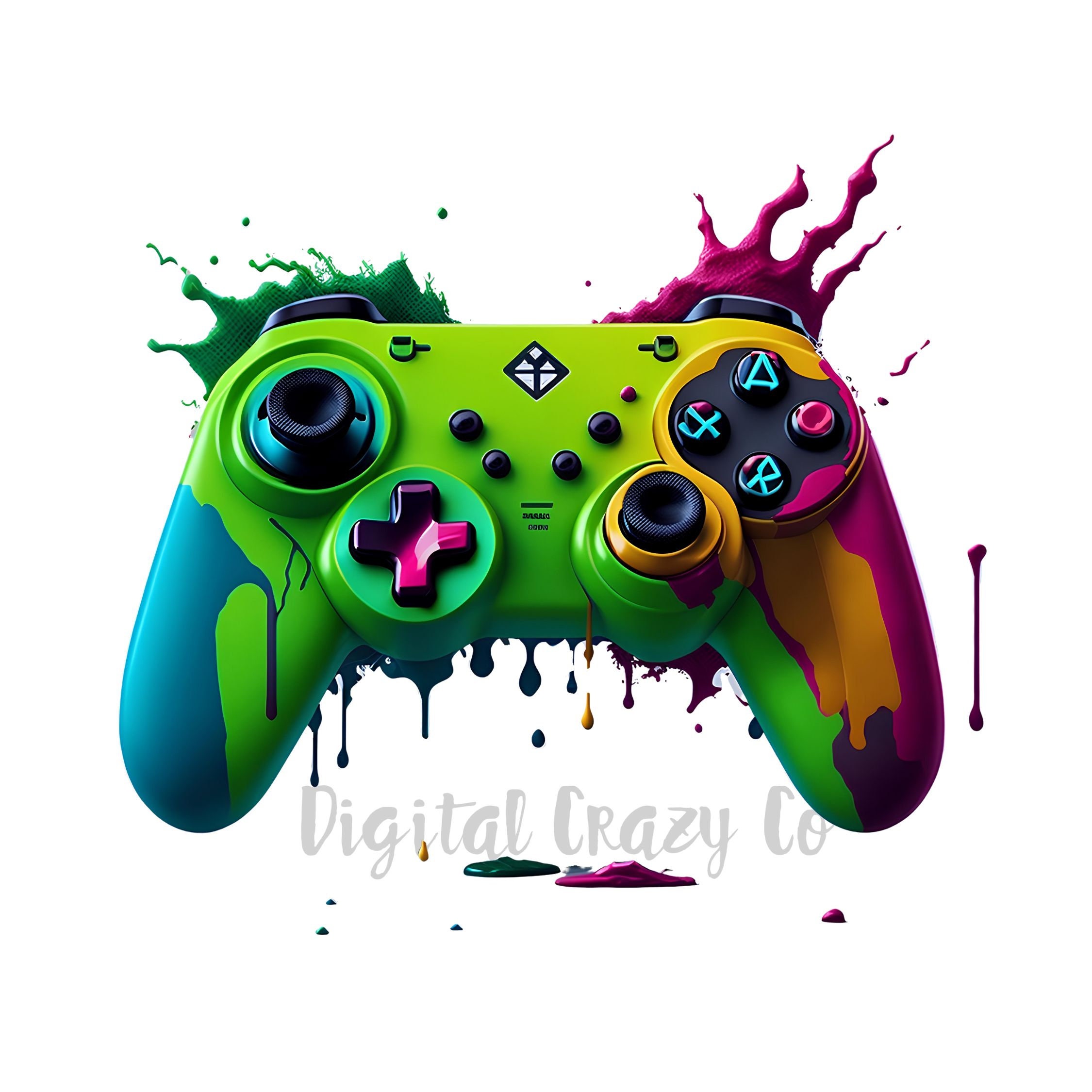 Watercolor Game Controller Clipart – Gaming PNG Graphics (digital ...