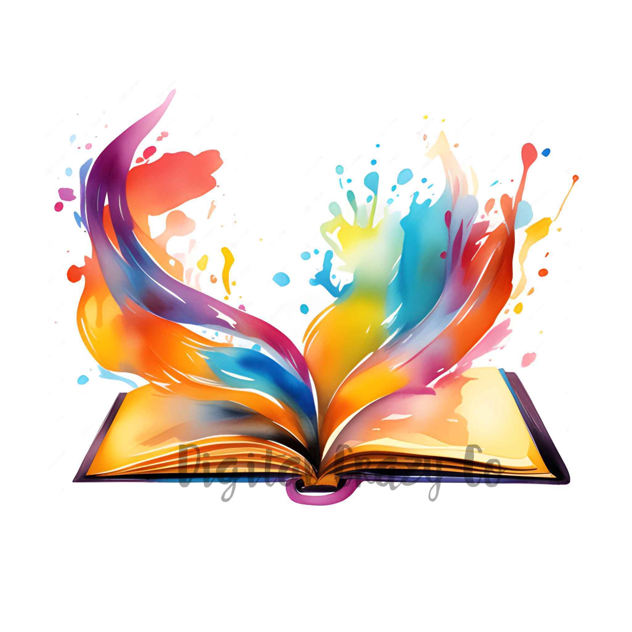 Vibrant Open Book Clipart 10 High-quality Images Wall Art Paper Craft