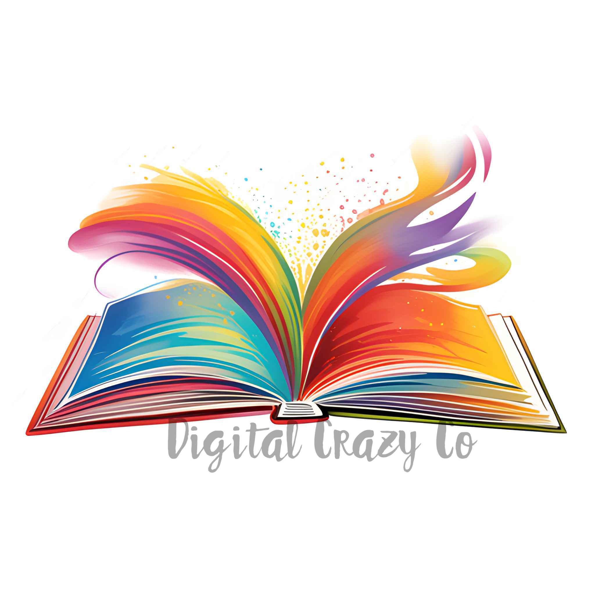 Colorful Open Book Clip Art