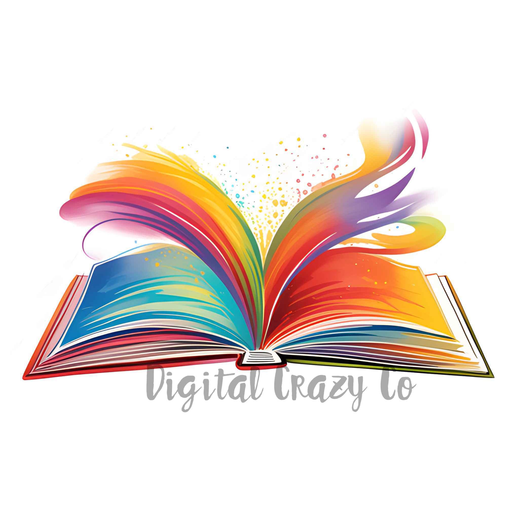 colorful open book clip art