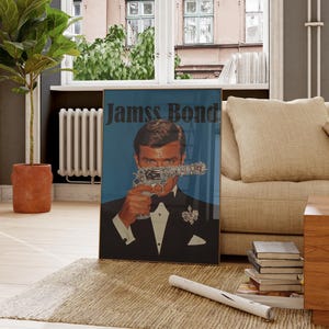 Póster de James Bond – Arte con pistola de diamantes – Impresión de película de espías de lujo – Papel de 250 g – Sin marco