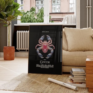 Diseño digital del signo zodiacal Cáncer: Ilustración artística de un carnero para sublimación, impresión y prendas de vestir (PNG + PDF de alta resolución)