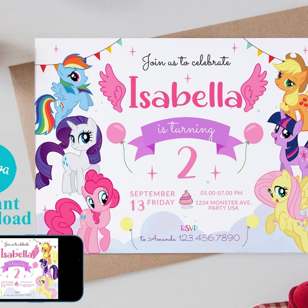 My Little Pony Printable Invitation - Etsy