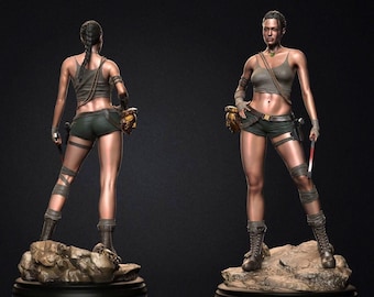 Angelina Lara Croft - Högkvalitativ STL - Digital 3D-utskrift - STL-fil för 3D-skrivare