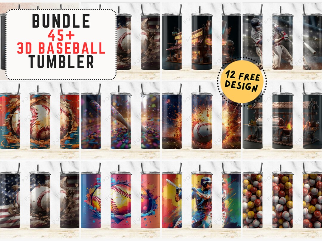3D Bundle Baseball Tumbler Wrap Design, Baseball Tumbler Design, Sports Digital Tumbler 20oz