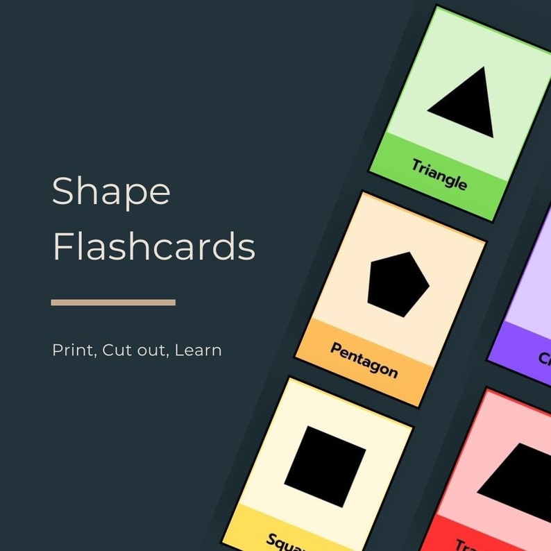 Shape Flashcards Ready to Print Flashcards for Primary Learners Infant
