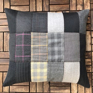 Handgemaakte kussensloop met patchwork 55 x 50 cm / 22 x 20 in | Scandinavische stijl | Geometrisch patroon | Handquilten