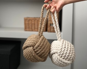 Knotted Rope Doorstop | Monkey Knot Doorstop | Handmade Jute Rope | Door Stop | Handmade Gift | Decoration Living room