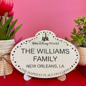 Personalized Disney Stroller Sign, Personalized Cast Member Name Tag Stroller Sign