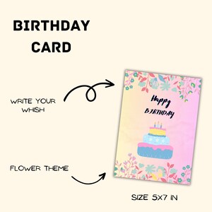 Cartão de aniversário floral