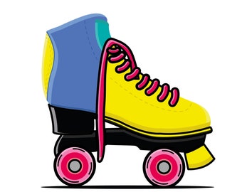 Rollerskates Retro, Plotter File, Rollerskates SVG, Illustration, Vector, Commercial Use, Print, PNG, Jpeg, Rollerskates, Retro Skates