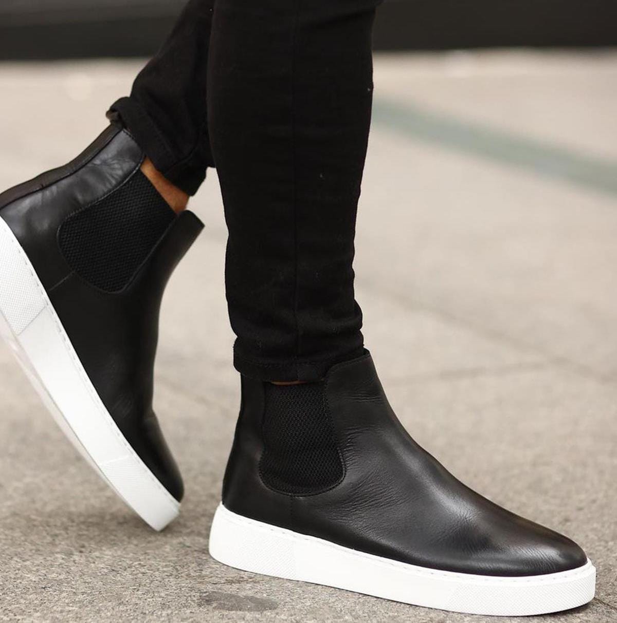 Handmade Genuine Leather men's Sport Chelsea Boots - Men Casual Chelsea Boots - Chelsea Boots For Men