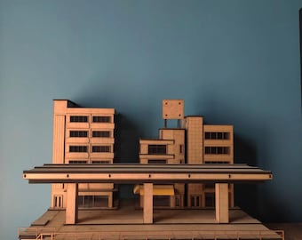 1/64 Scale Wooden Model City Diorama Diecast