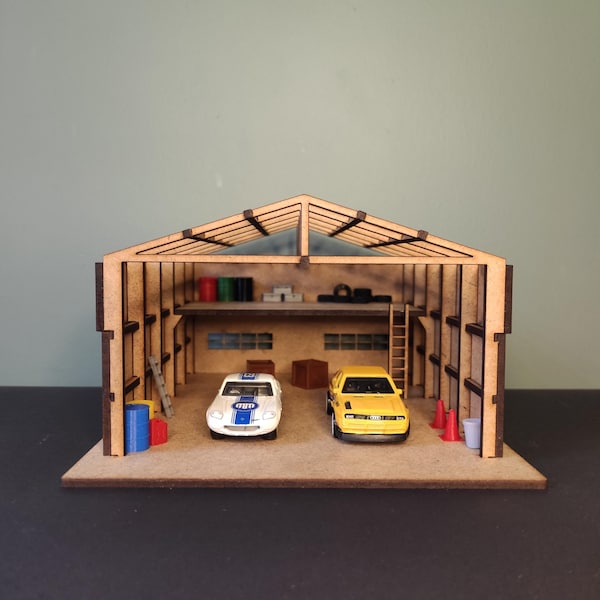 Diorama de modelo de garaje de coches a escala 1/64