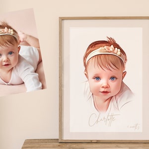 Custom Portrait from Photo, Baby Gift, Custom Portrait Gift, Baby Portrait, Personalized Portrait, Family Portrait