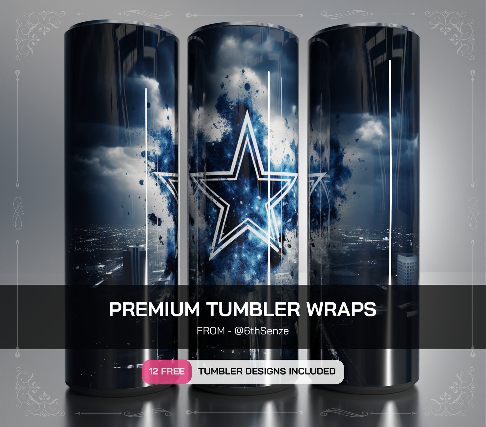 Dallas Cowboys Tumbler Wrap Fun and Playful Design With Cowboys and