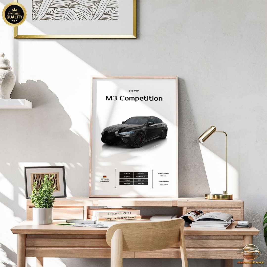 BMW Wandkunst M3 Wettbewerb Exklusives AutoPoster für BmwLiebhaber, KinderjungenRaumdekor