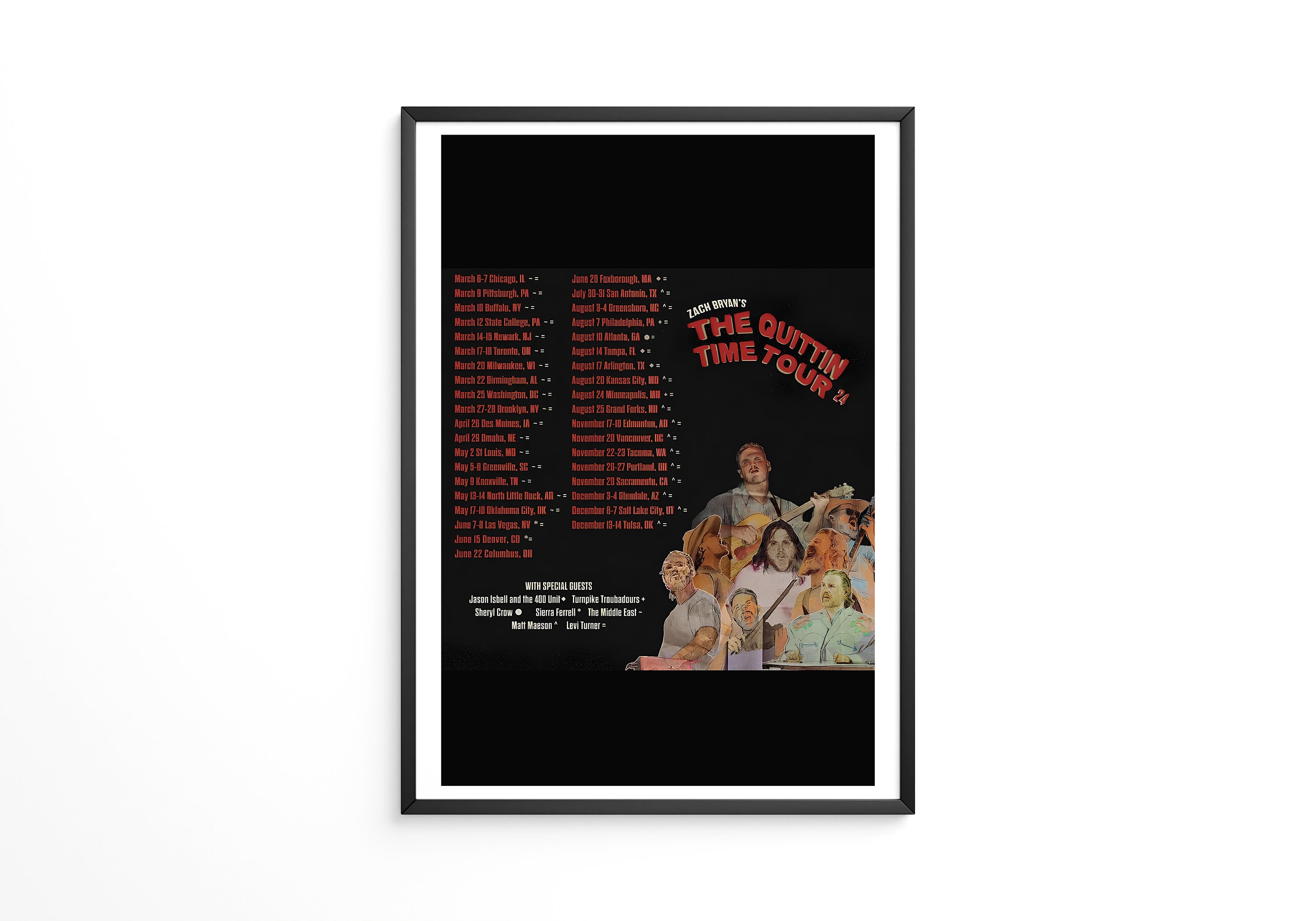 Zach Bryan The Quittin Time Tour Poster Designed & Sold By Dan Watson