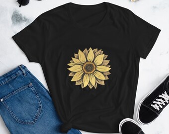 Camiseta Comfort Colors Sunflower: algodón hilado en anillo teñido en prenda