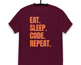 Eat Sleep Code Repeat T-Shirt - Unisex Coder Tee
