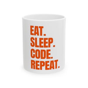 Mug Eat Sleep Code : cadeau Tech Geek, tasse à café informatique