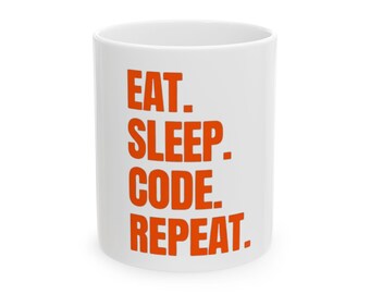 Mok Eat Sleep Code Repeat: Tech Geek-cadeau, koffiekopje computerwetenschap