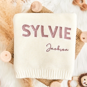 Personalized Baby Blanket | Soft Cotton Knit | Custom Baby Name Blanket | Baby Shower Gift | Newborn Blanket | Keepsake Gift for Baby
