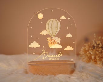 Babynachtlampje: kinderkamerdecoratie heteluchtballon