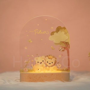 Customized name night light for baby, luminous animal acrylic board creative night light, kids gift for room zdjęcie 5