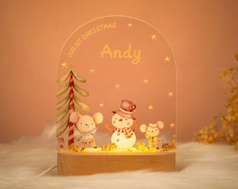 Veilleuses personnalisées, veilleuses personnalisées, lumières LED de chambre à coucher pour bébé, cadeaux de baptême pour bébé, premiers cadeaux de Noël