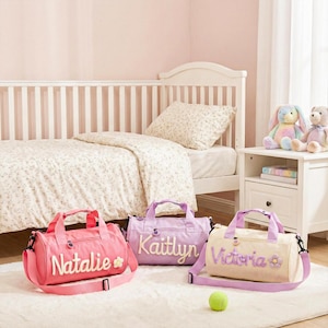 Personalized Kids Travel Bag with Name–Custom Cotton Embroidered Duffel,Lightweight Preschool Dance&Birthday Gift,Easy Clean Adventure Tote image 16