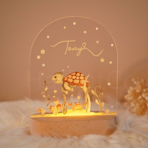 Personalized night light for baby, baby gift birth, night light baby, cute animal night lamp zdjęcie 3