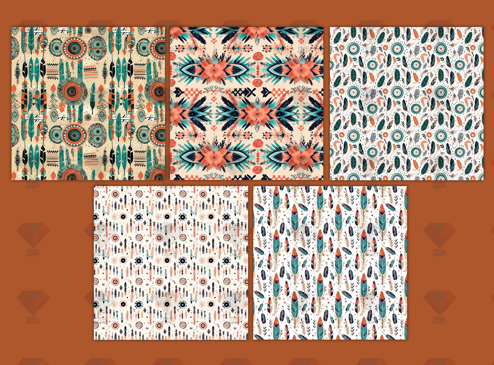 Boho Seamless Pattern Boho Digital Paper Boho Prints Bohemian Digital ...
