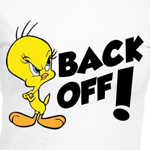 Tweety Back Off! Cut Files | Cricut | Silhouette Cameo | Svg Cut Files | Digital Files | PDF | Eps | DxF | PNG | Bird