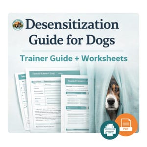 Program reaktywnego szkolenia psów, arkusze ćwiczeń odwrażliwiających (plik PDF do natychmiastowego pobrania)