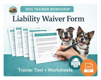 Dog Training Workshop Liability Waiver | Editable Release Form (Digital Download)